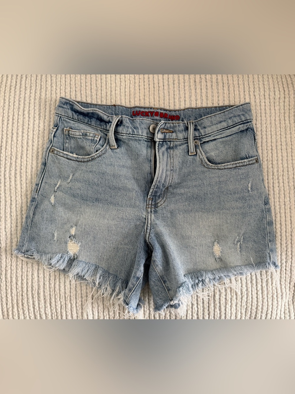 Lucky Brand Light Blue Distressed Jean Shorts